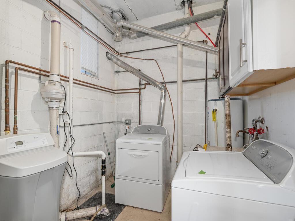 Laundry area in the common area space.