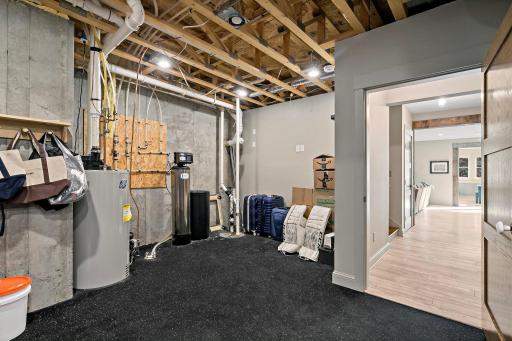 Storage area also used for in house gym.