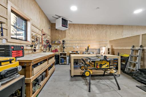 Workshop in the barn equipped with heat and mini split air conditioner.