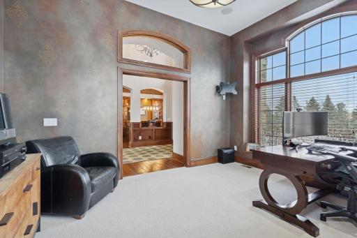 High ceilings and lots of natural light in the main floor office