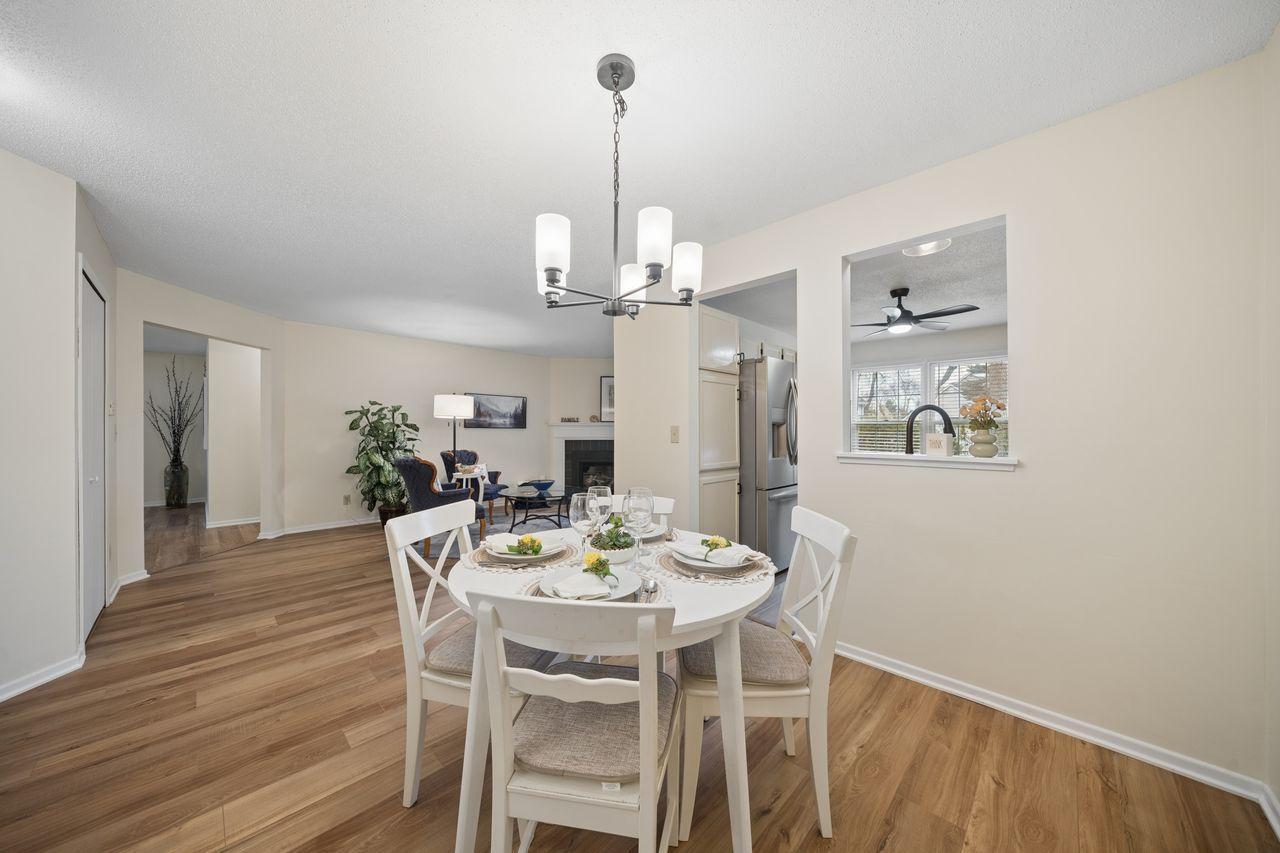 Dining room spacious enough to host holiday gatherings.