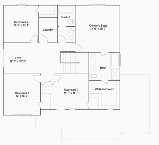 Upper level floorplan.