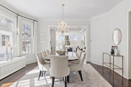 Formal dining room opens to the living room
