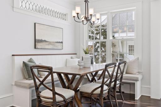 Informal dining with views of the patio