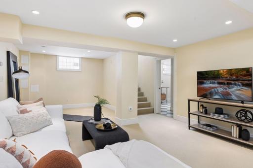 Exercise area off family room and second laundry room