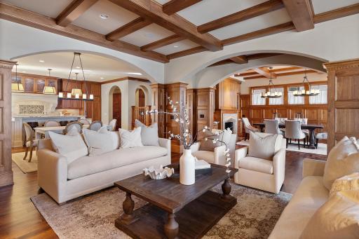 Ceiling detail, walnut flooring throughout