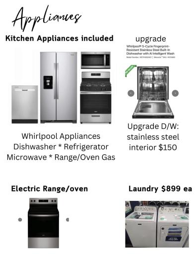 Standard Kitchen Appliance package and options