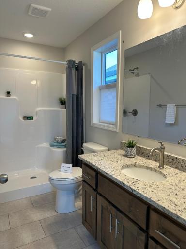 Master bath with window, linen closet, 48" vanity