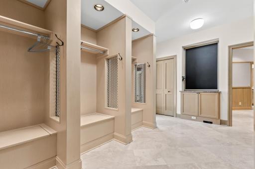 Back hall/mud room with capacity and functionality