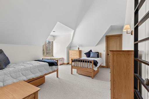 Second level bedroom with design inspired interest