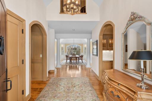 Arched millwork showcasing custom-curved doorways