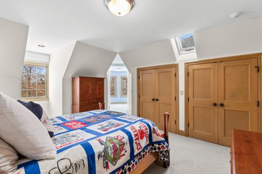 Second level bedroom with generous closets
