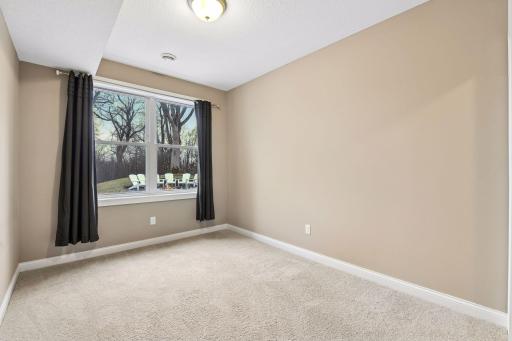 The lower level Guest Bedroom is perfect for overnight visitors.