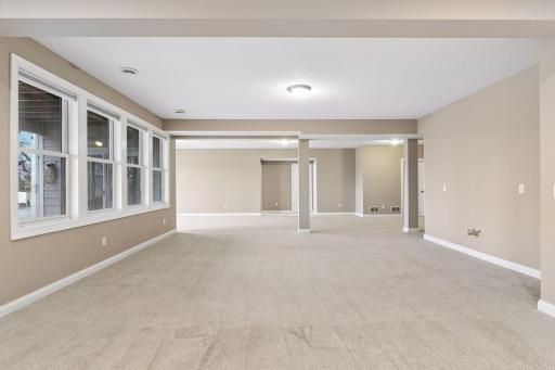 There is even room for a game table and a rough-in for a future wet bar.
