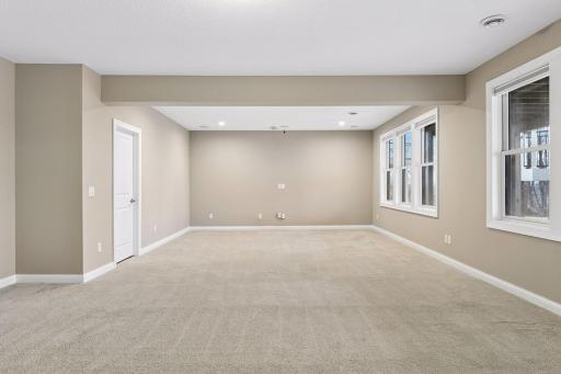 The lower level Family Room is pre-wired for surround sound.