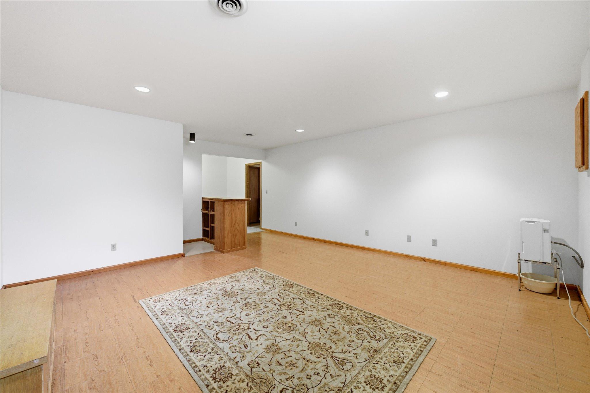 Family room with bar