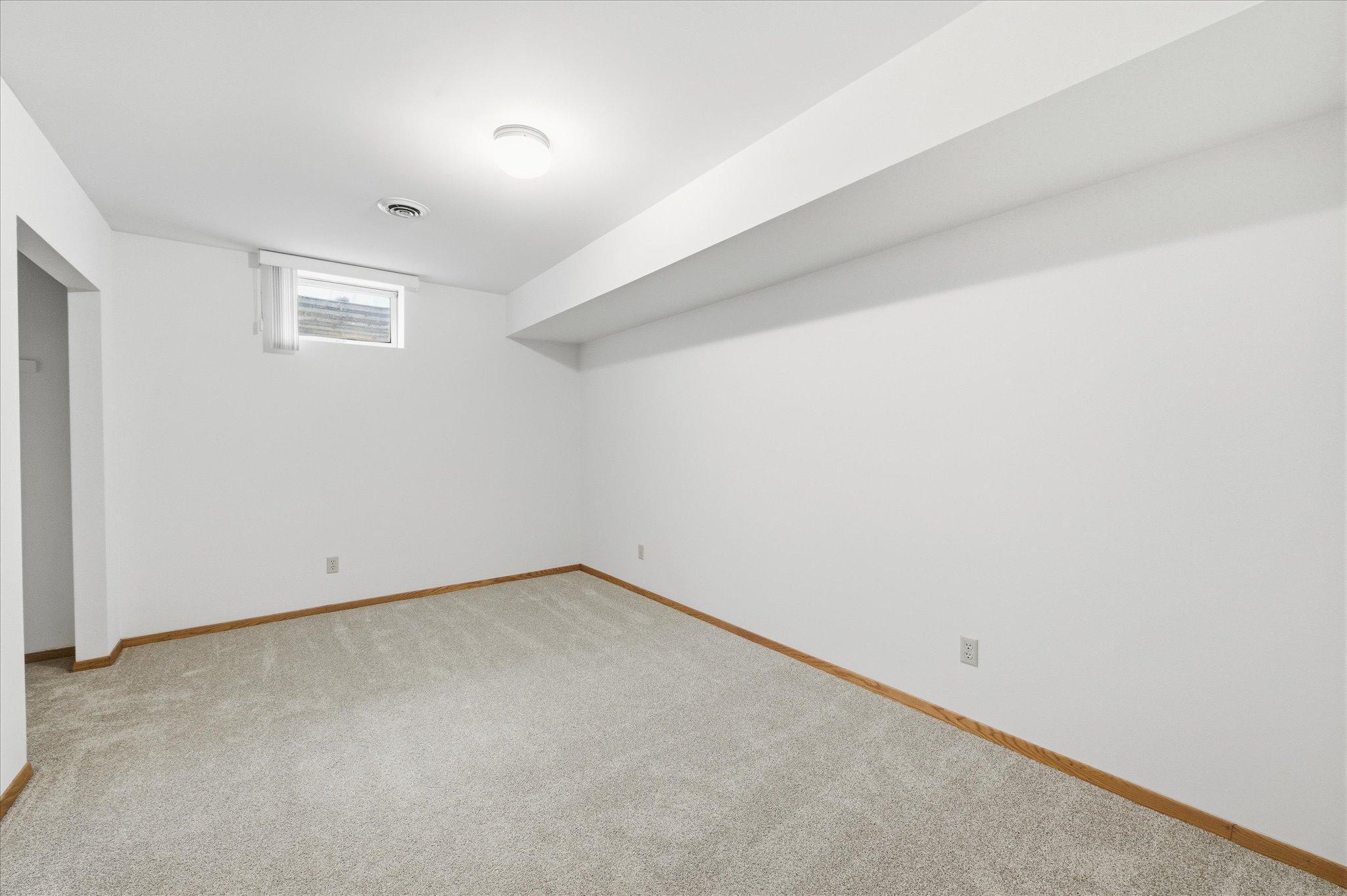 New carpet in the lower level bedrooms