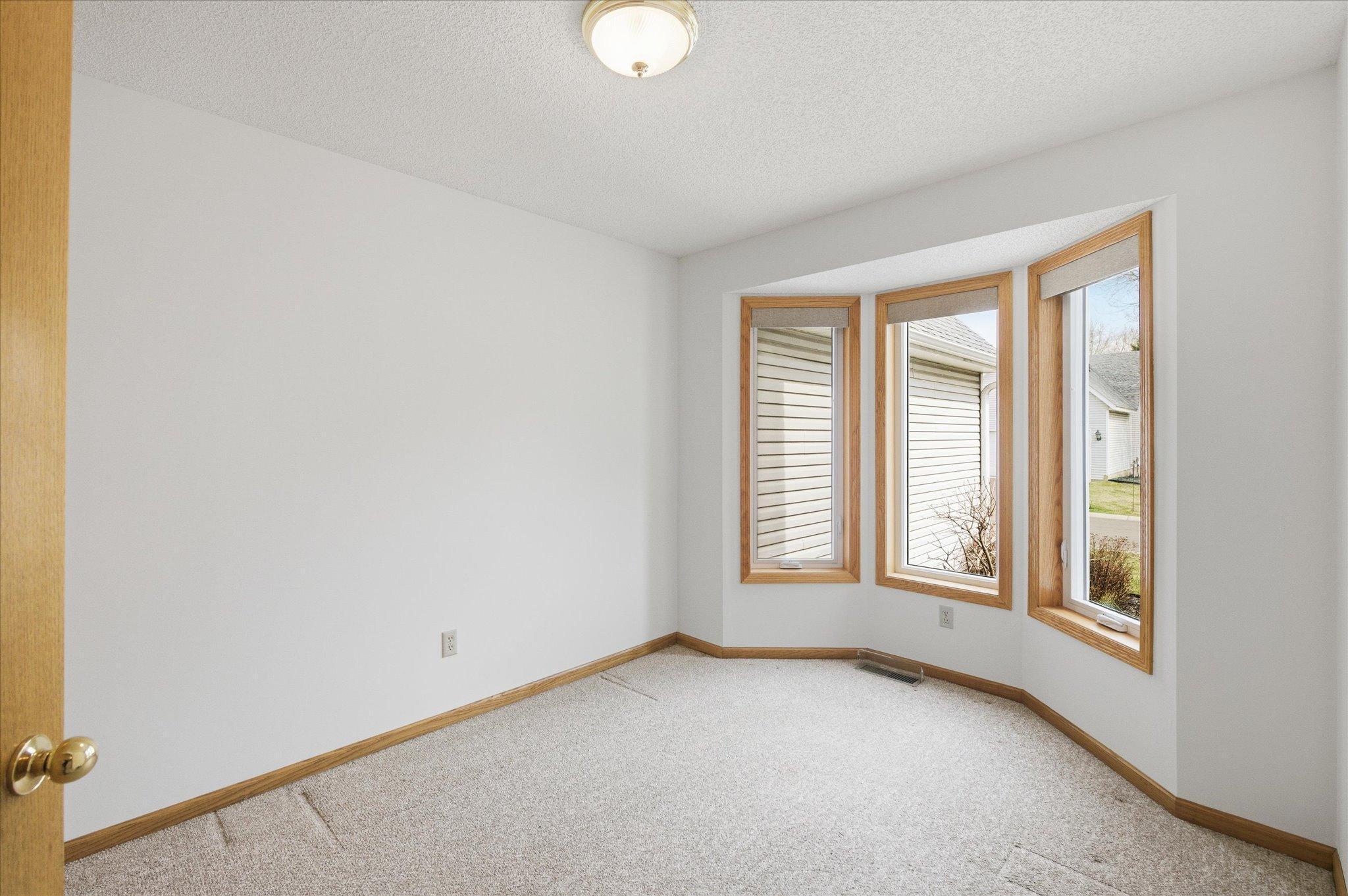 Bay window in the upper level bedroom