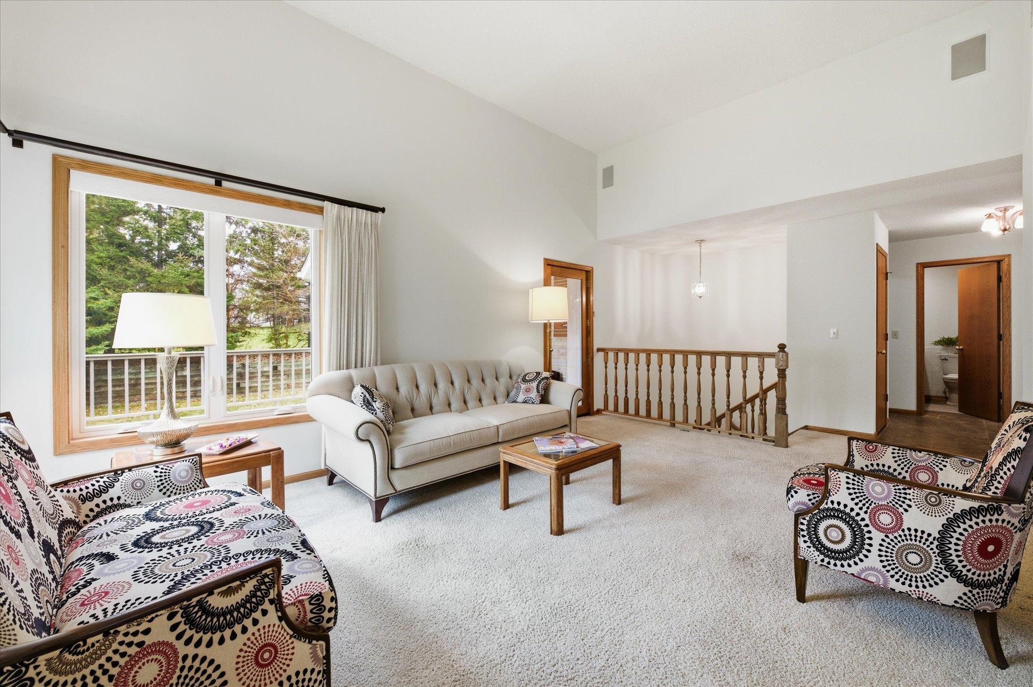 South and west facing windows in the living room