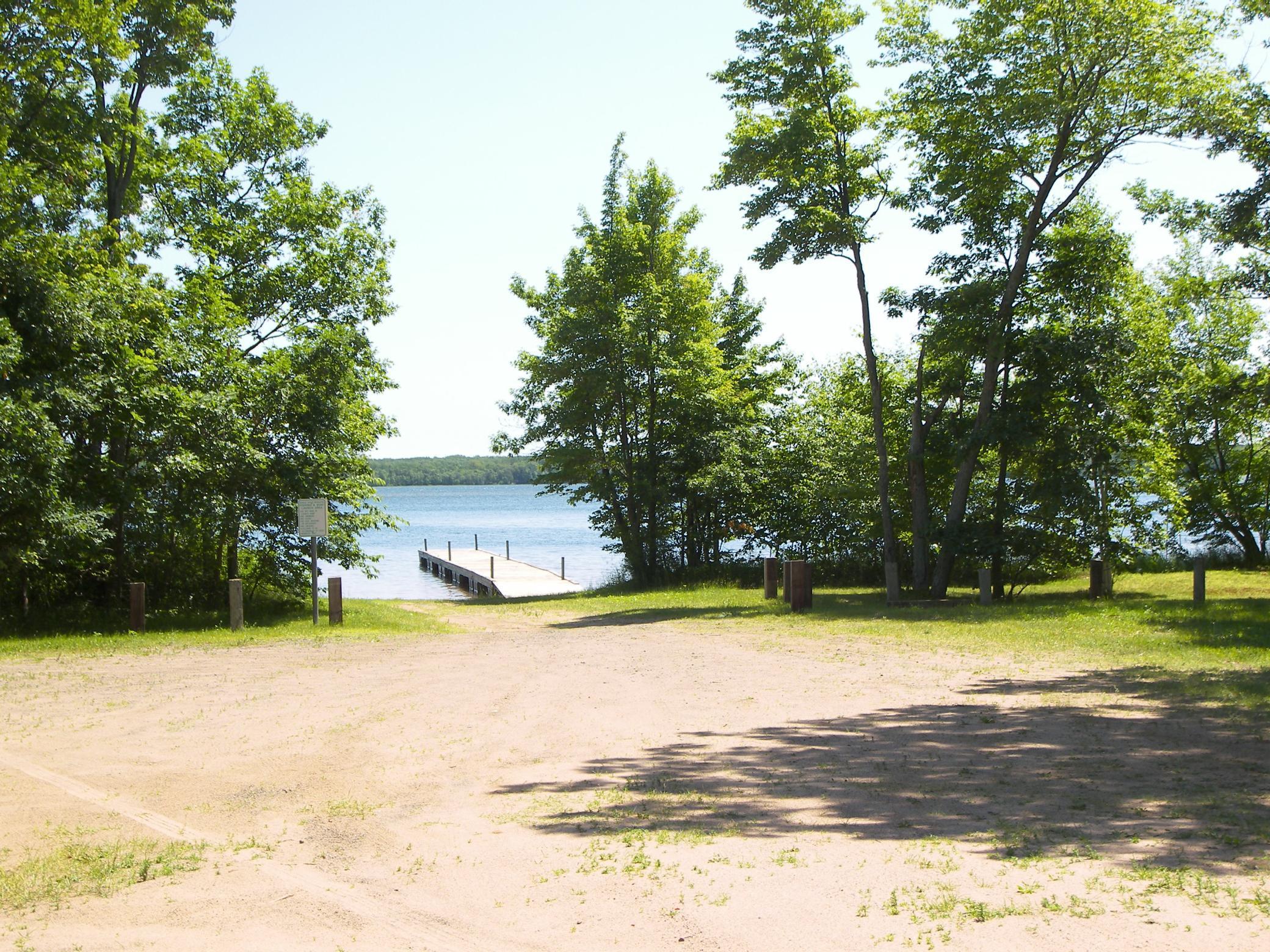 Parking area by boat launch & fishing dock