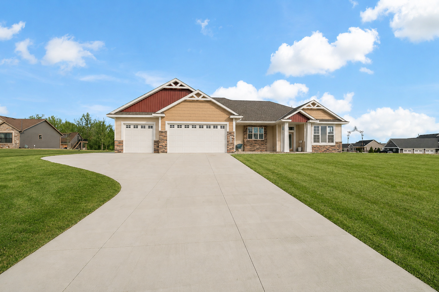 Welcome to Birch Avenue, where functionality and style meet peace and privacy! Photo has been adjusted to virtually to show green grass.