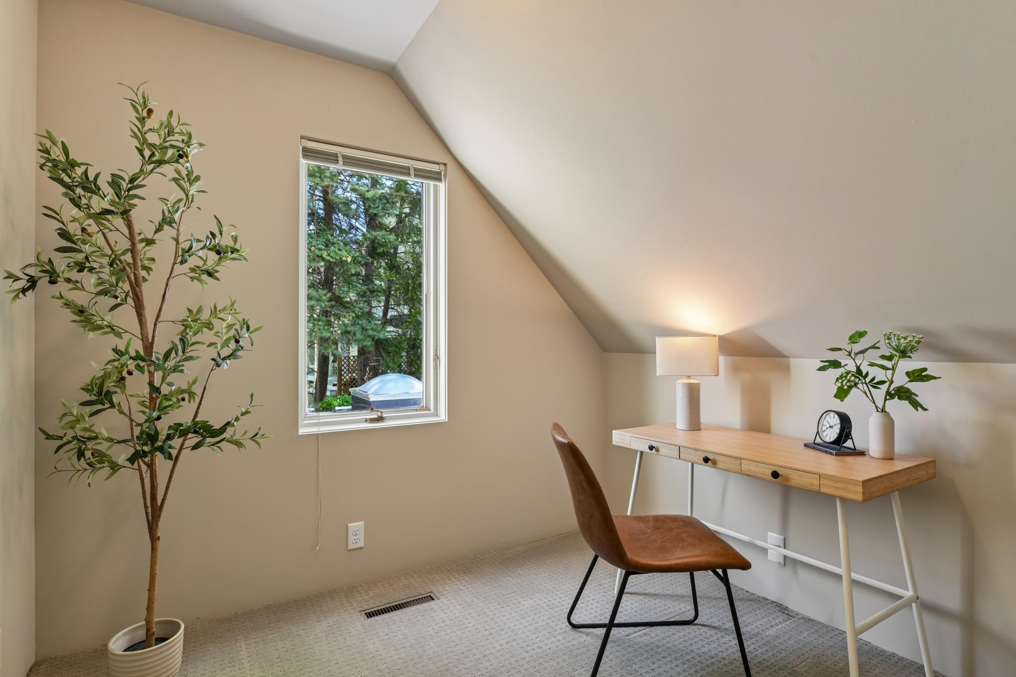 Upper level flex room is perfect for an office, toy room or nursery.
