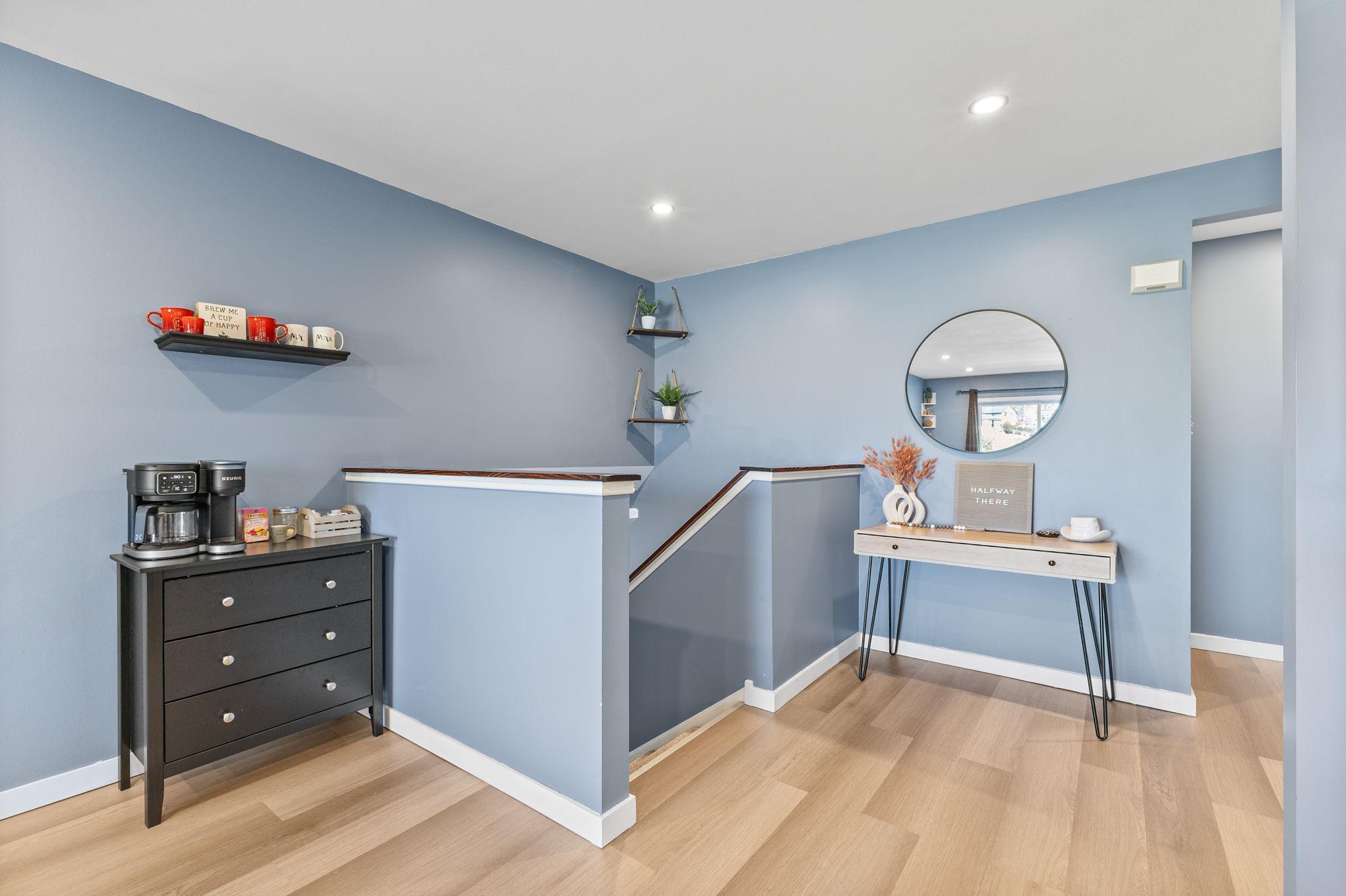 Heading towards the upper level full bathroom and primary bedroom.