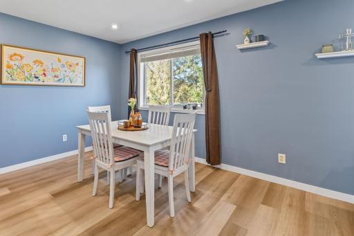 The casual dining area is large enough to fit a sizable table.