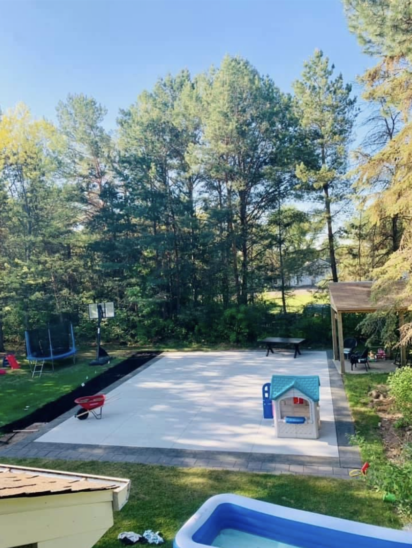 Summer photo of concrete pad