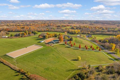 Outdoor riding arena is 80 x 200 with vinyl rail fencing. Multiple pastures subdivided for pasture rotation, large crushed granite all-weather dry lot, new/large manure pit & additional 16x24 outbuilding/shed for storage.