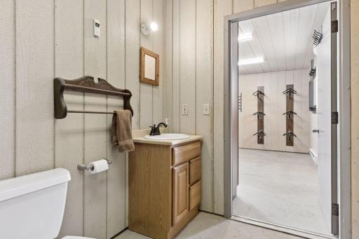 Tack room features a very convenient 1/2 bath.