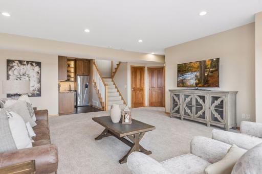 Lower level family room makes a great spot for relaxing and a place for the kids to hang out.