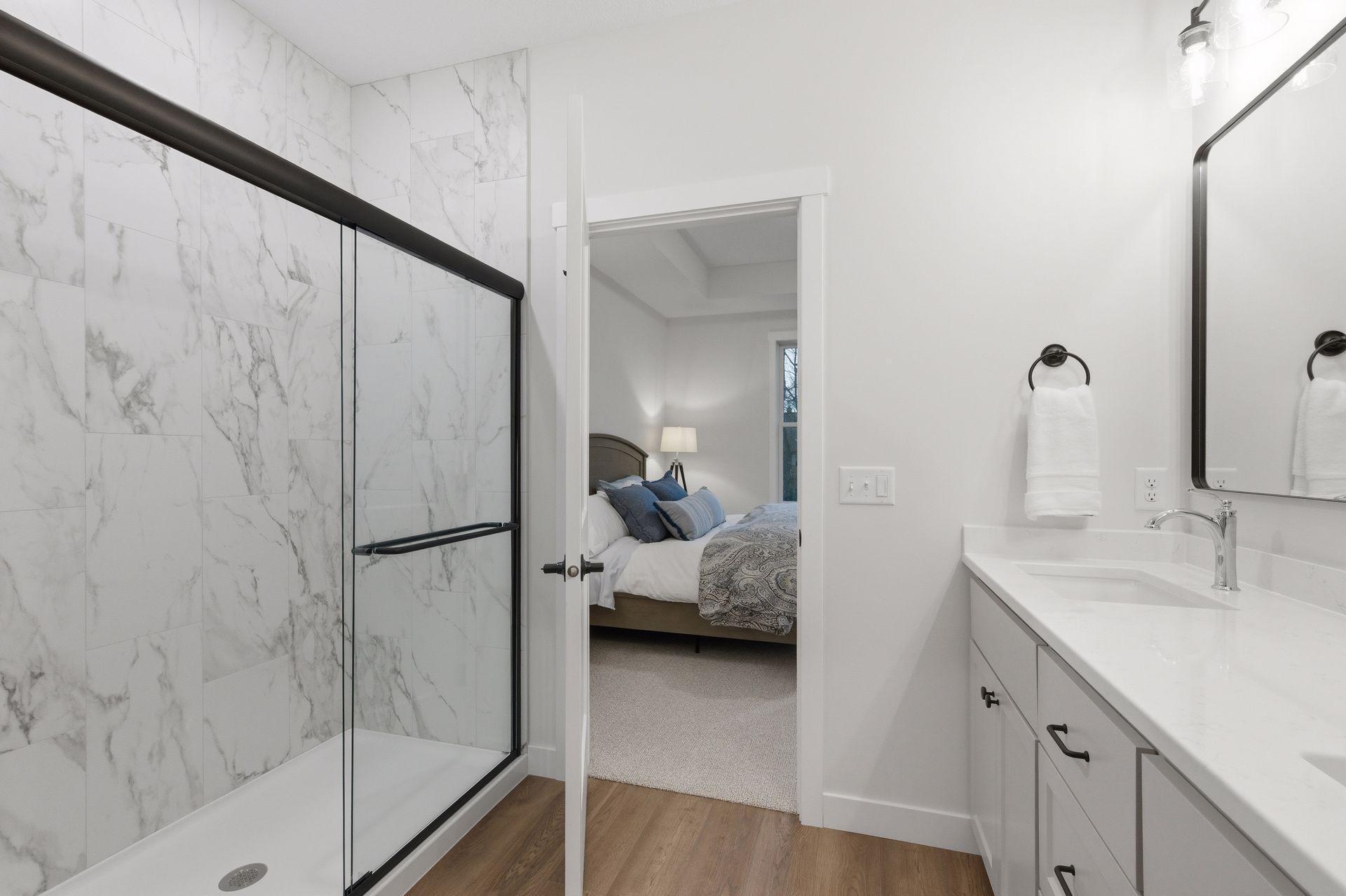 Luxurious tiled shower