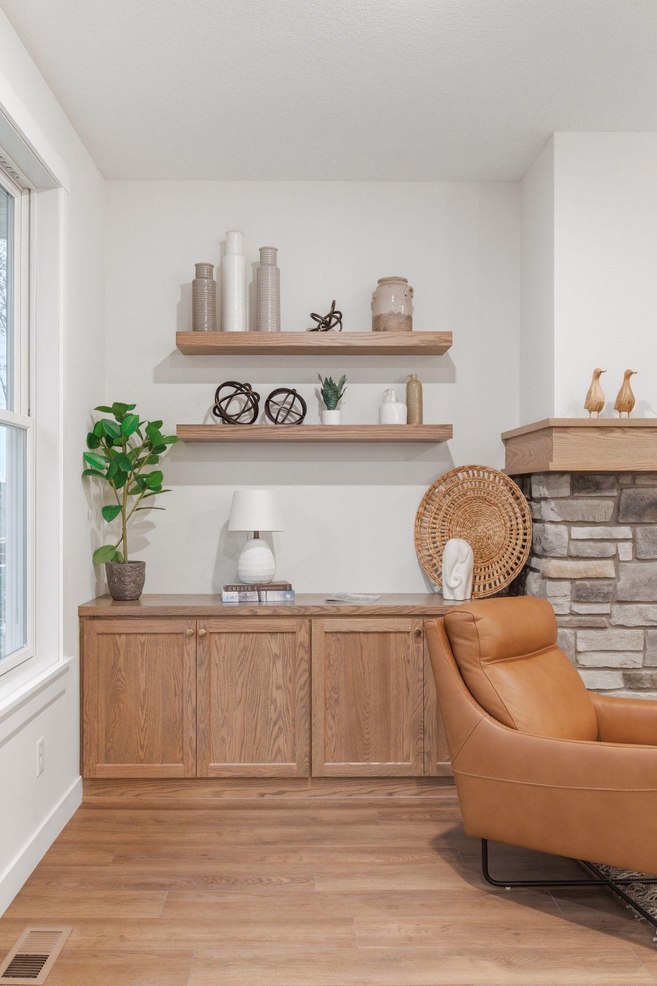 Custom built-in cabinets in living room