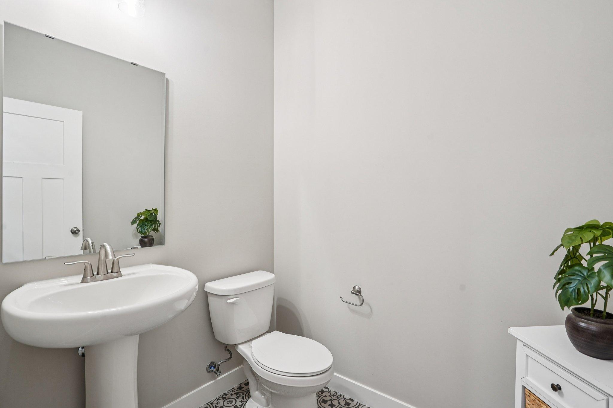 Main level half bath.