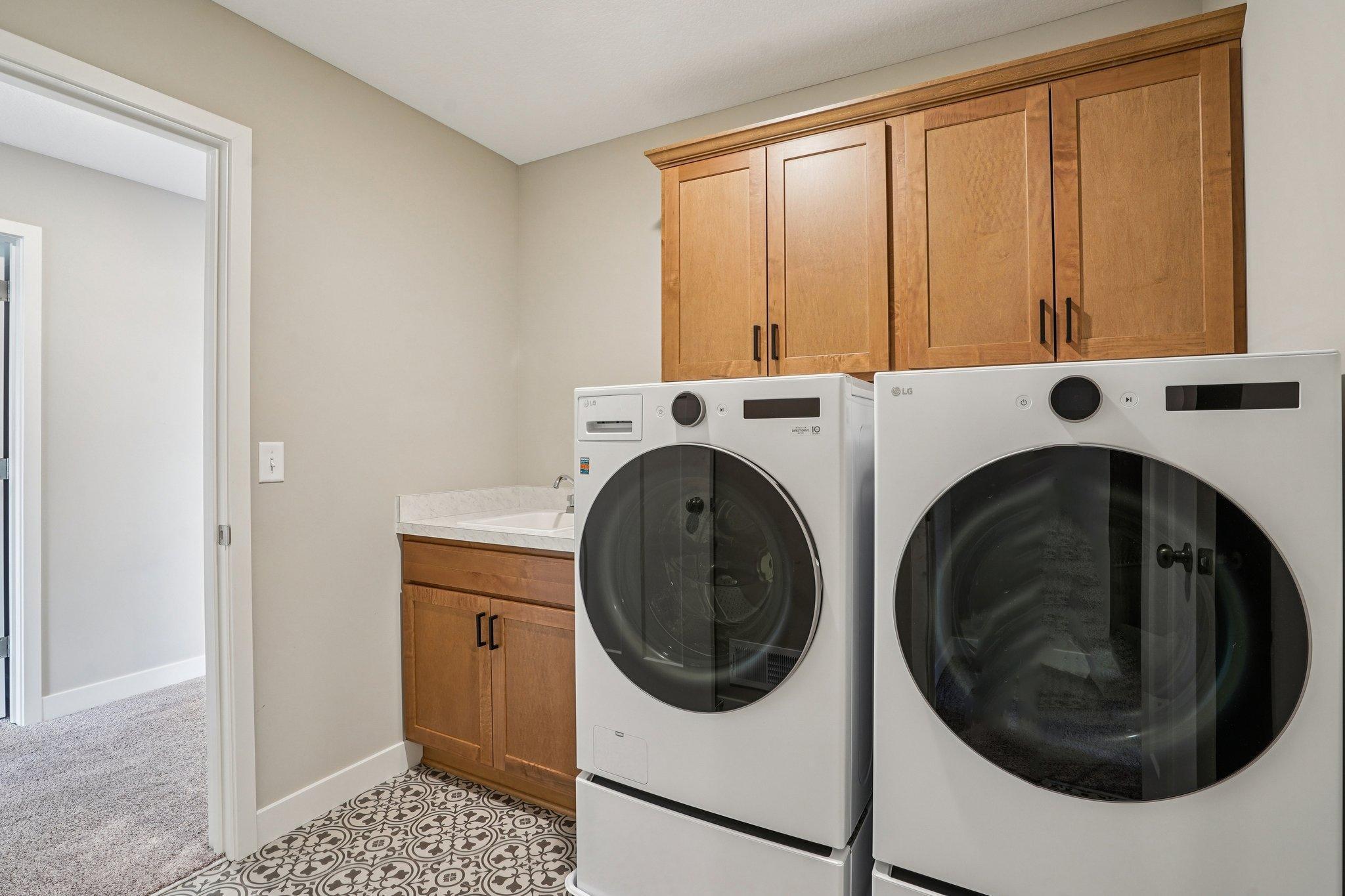 Upper level laundry room.