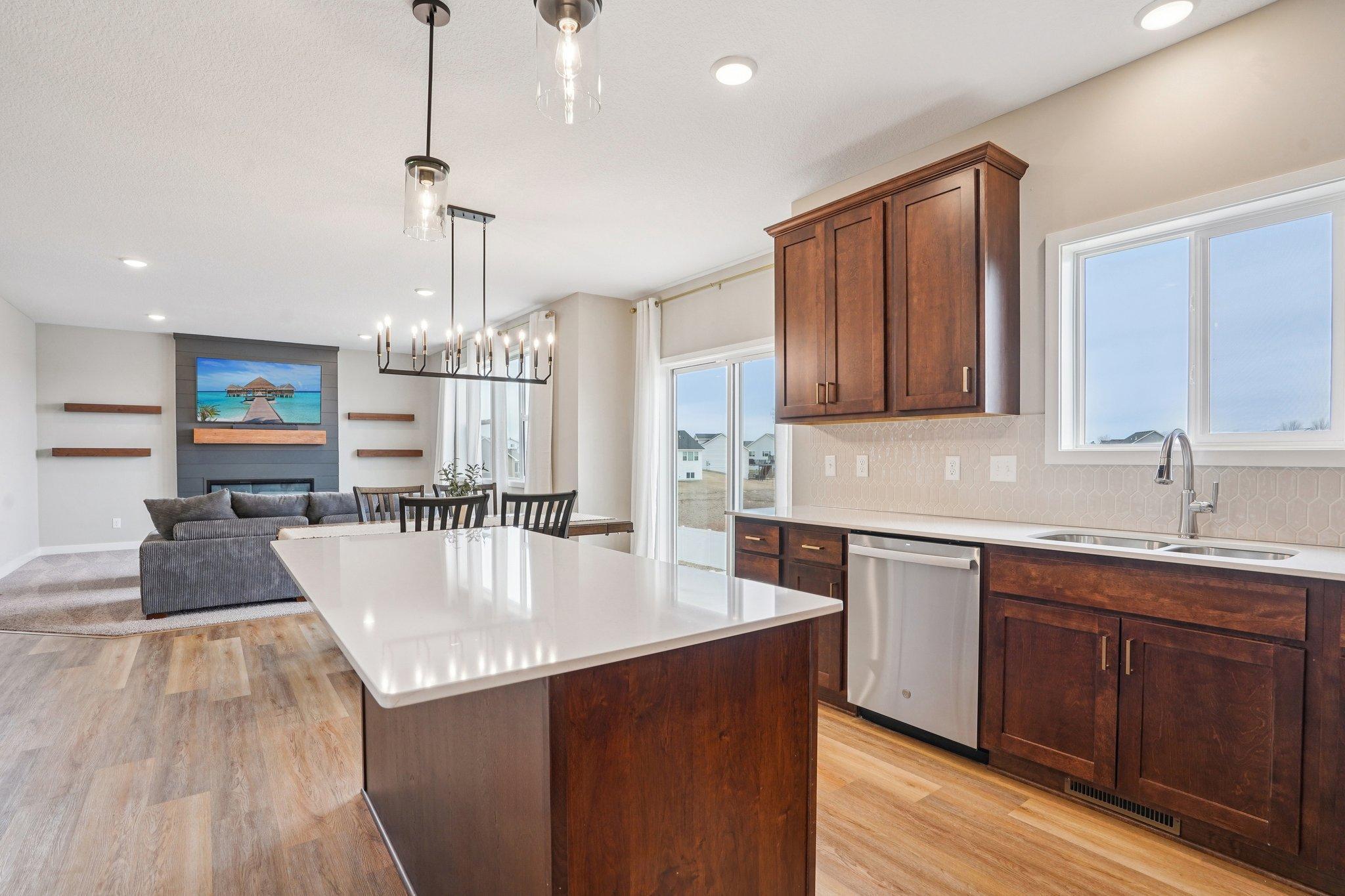 Ample cabinet and counter space!
