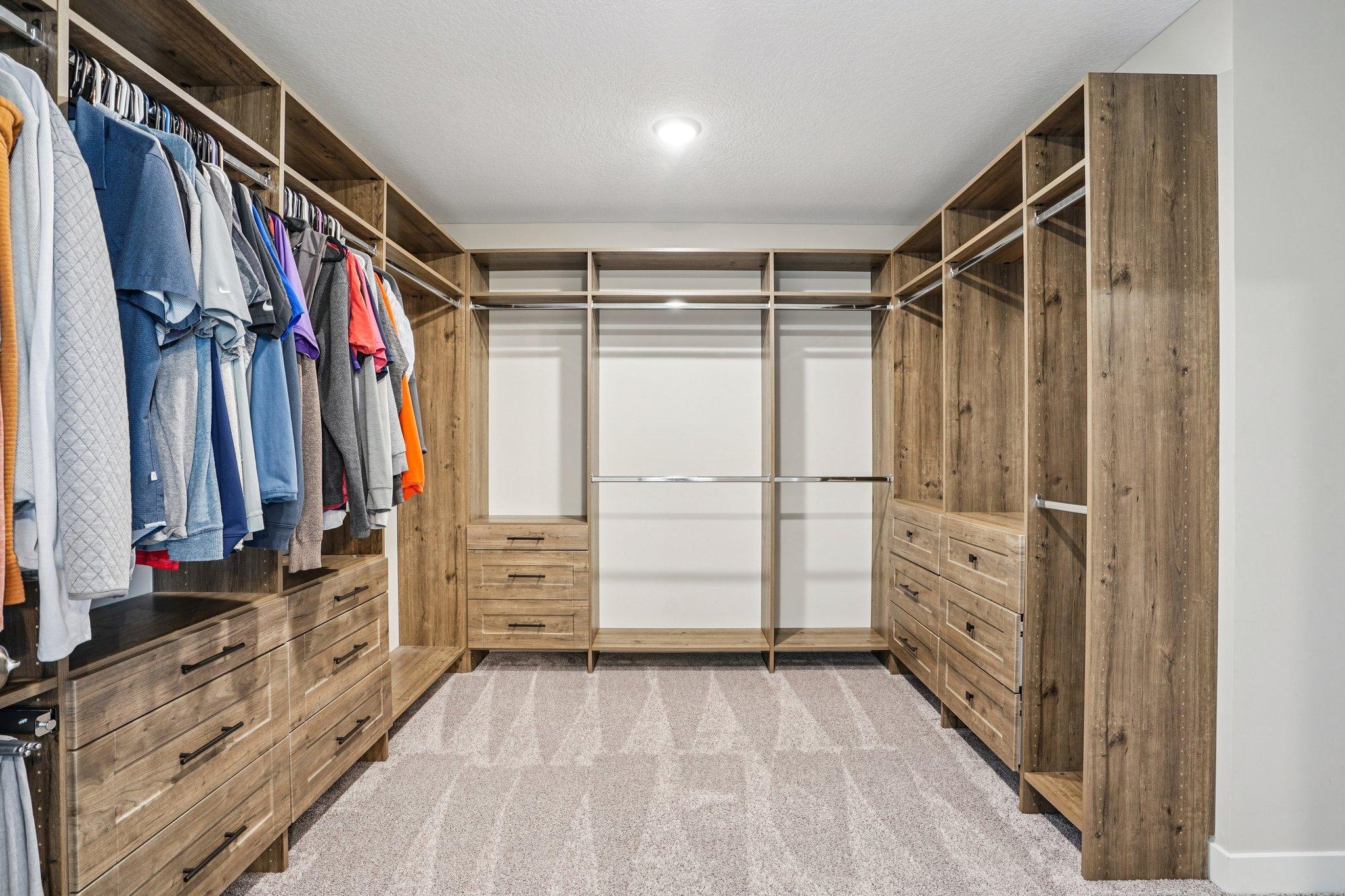 Custom built-ins in your primary closet!