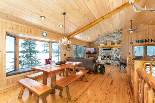 Lakeside kitchen/dining/living room, with the desired open concept!