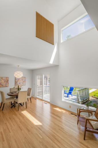 Two story atrium provides light and style