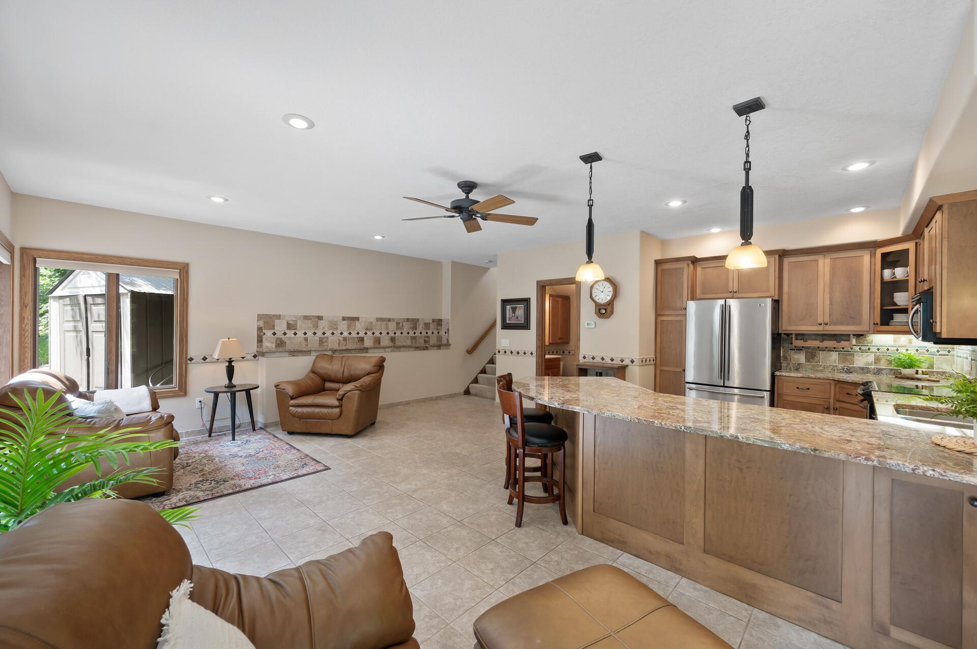 downstairs kitchen/living/dining and 1/2 bath