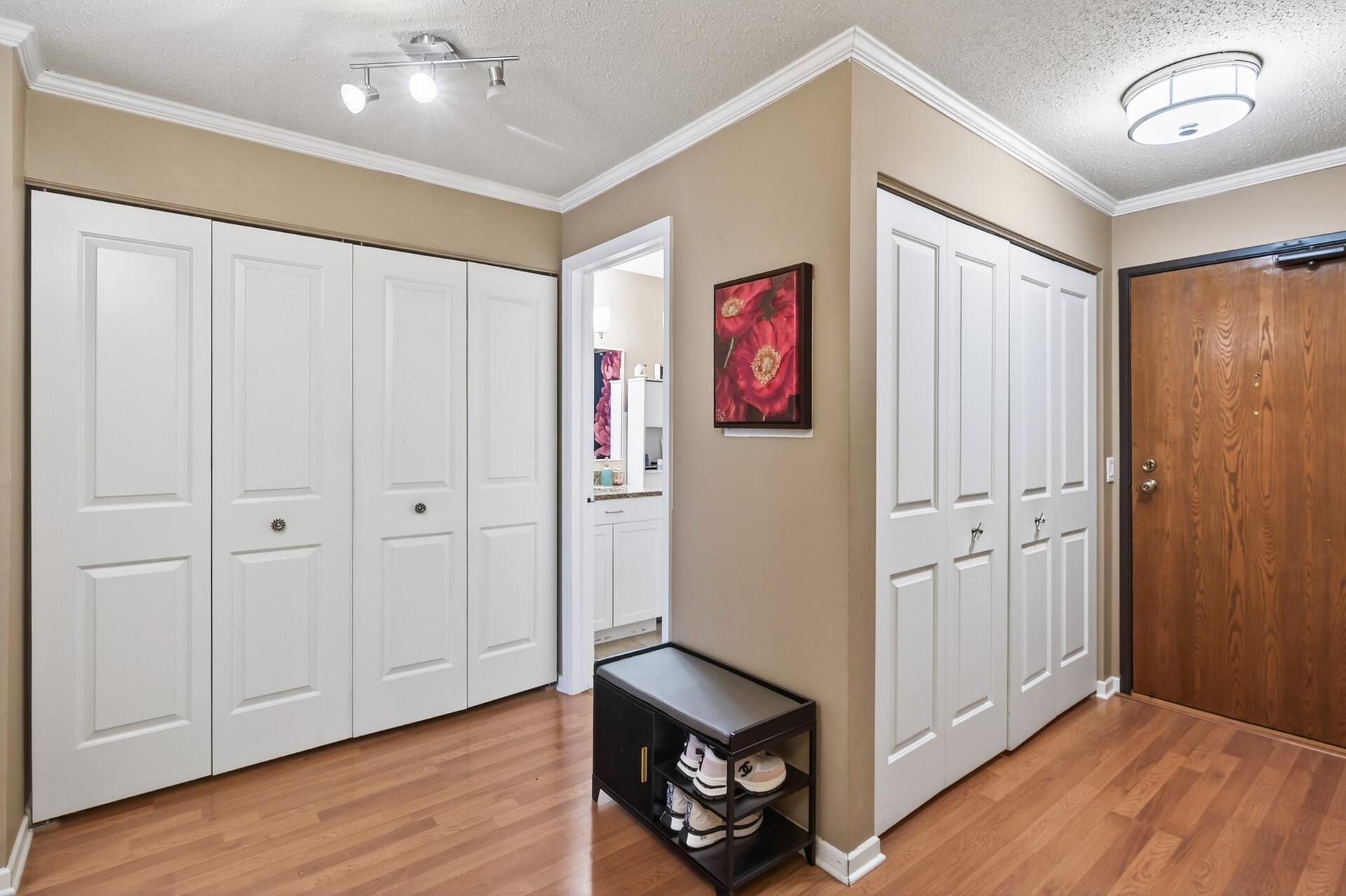 In unit laundry in the closet to the left.