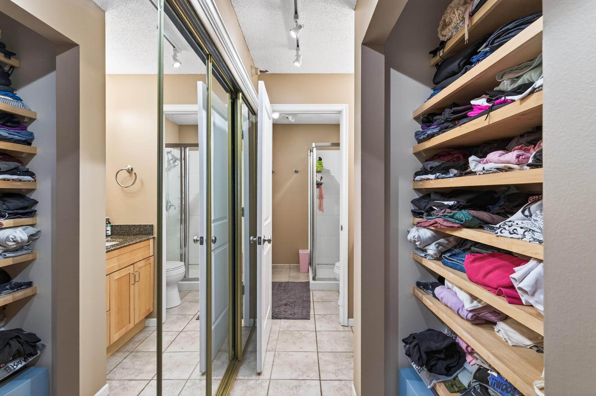 Primary Bedroom Walk Through Closet!