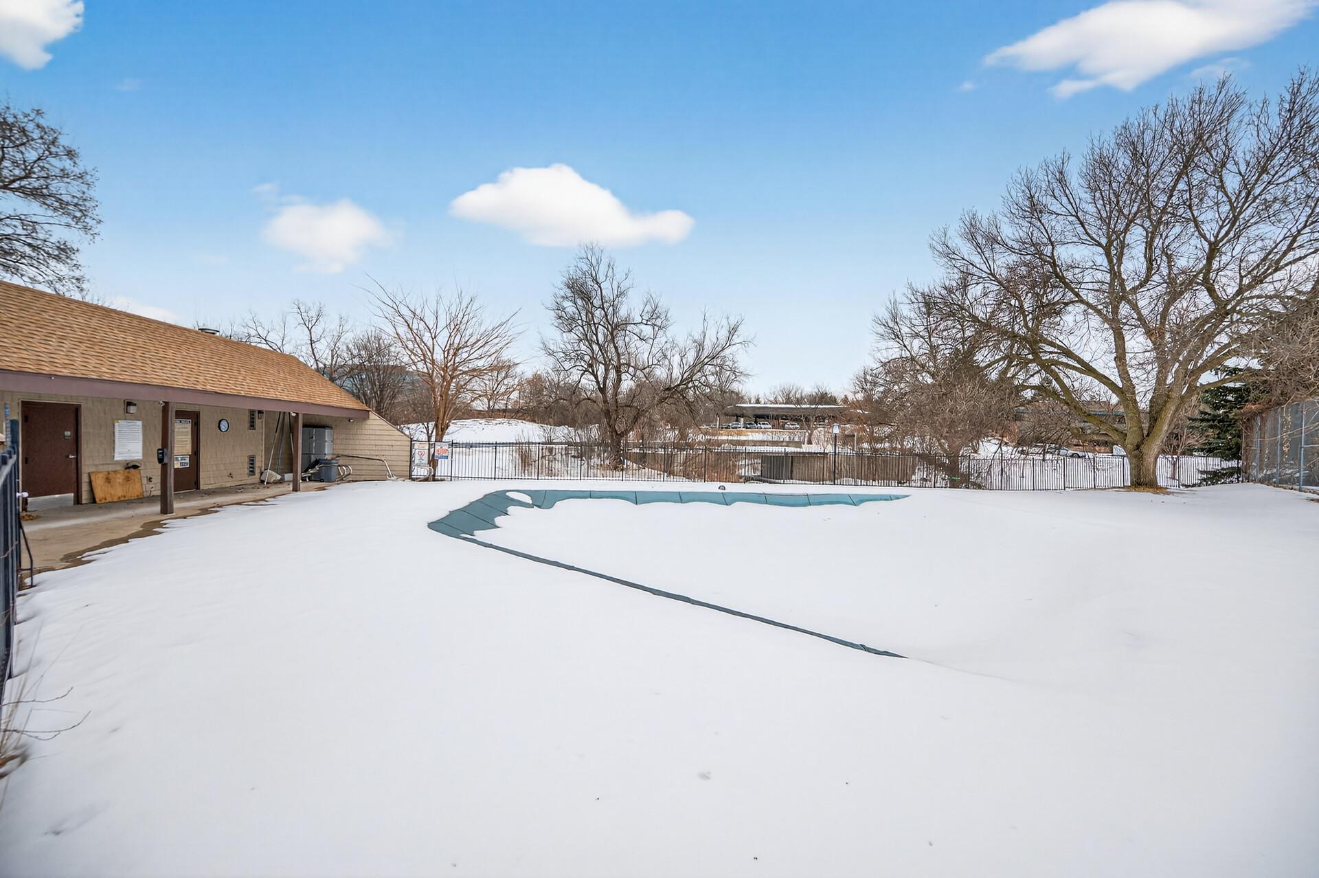 Don't miss the community pool and sauna! (photos were taken in February!)