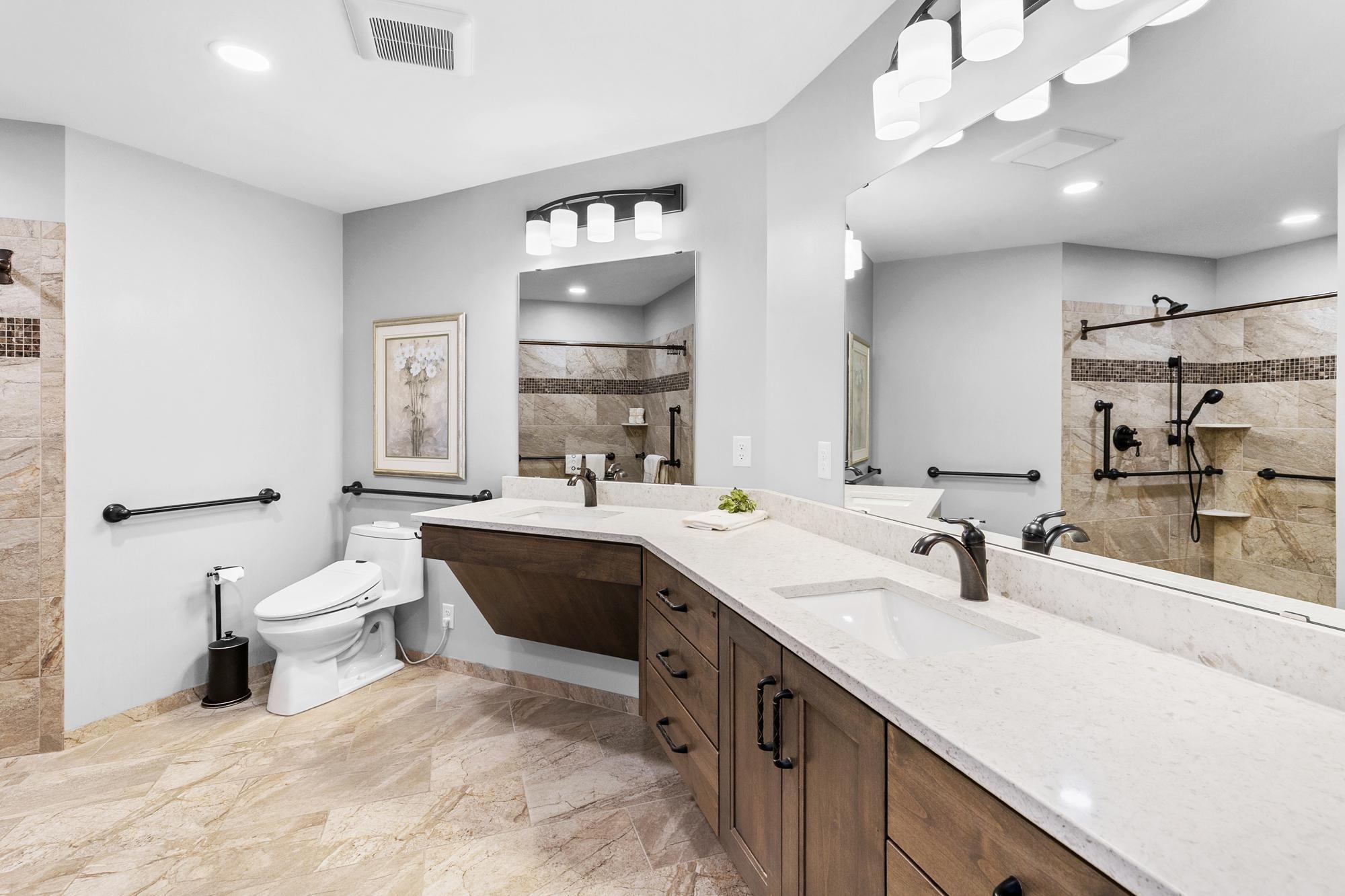 Amazing remodeled wheelchair accessible bathroom