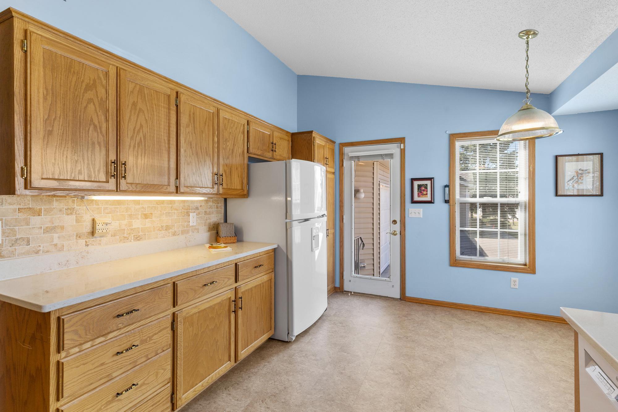 Generous counter and cabinet space