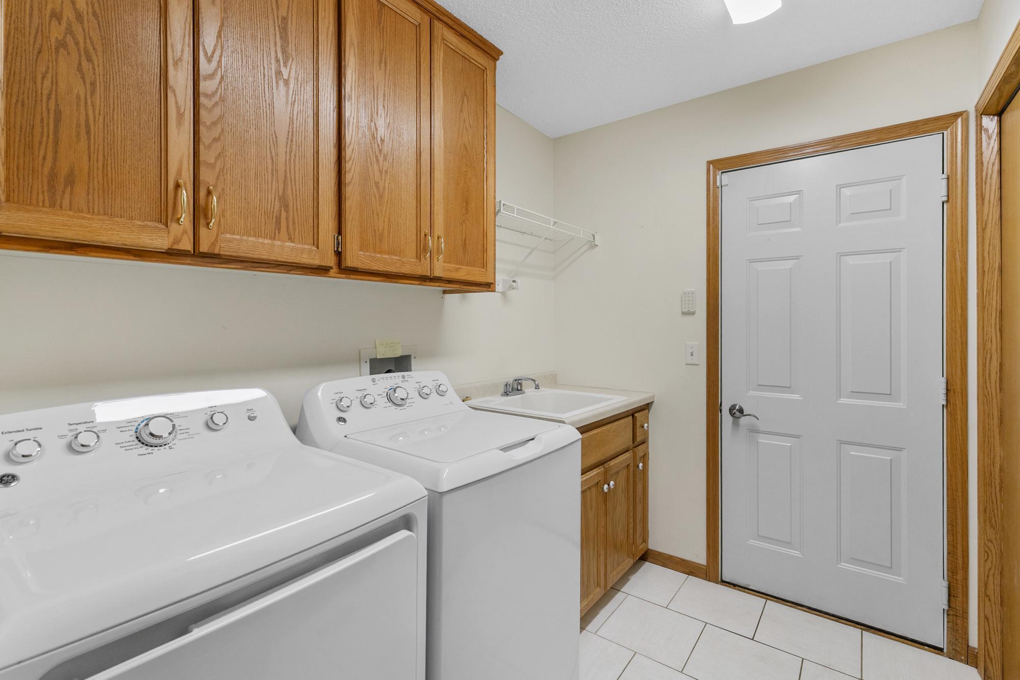 Main floor laundry with garage access