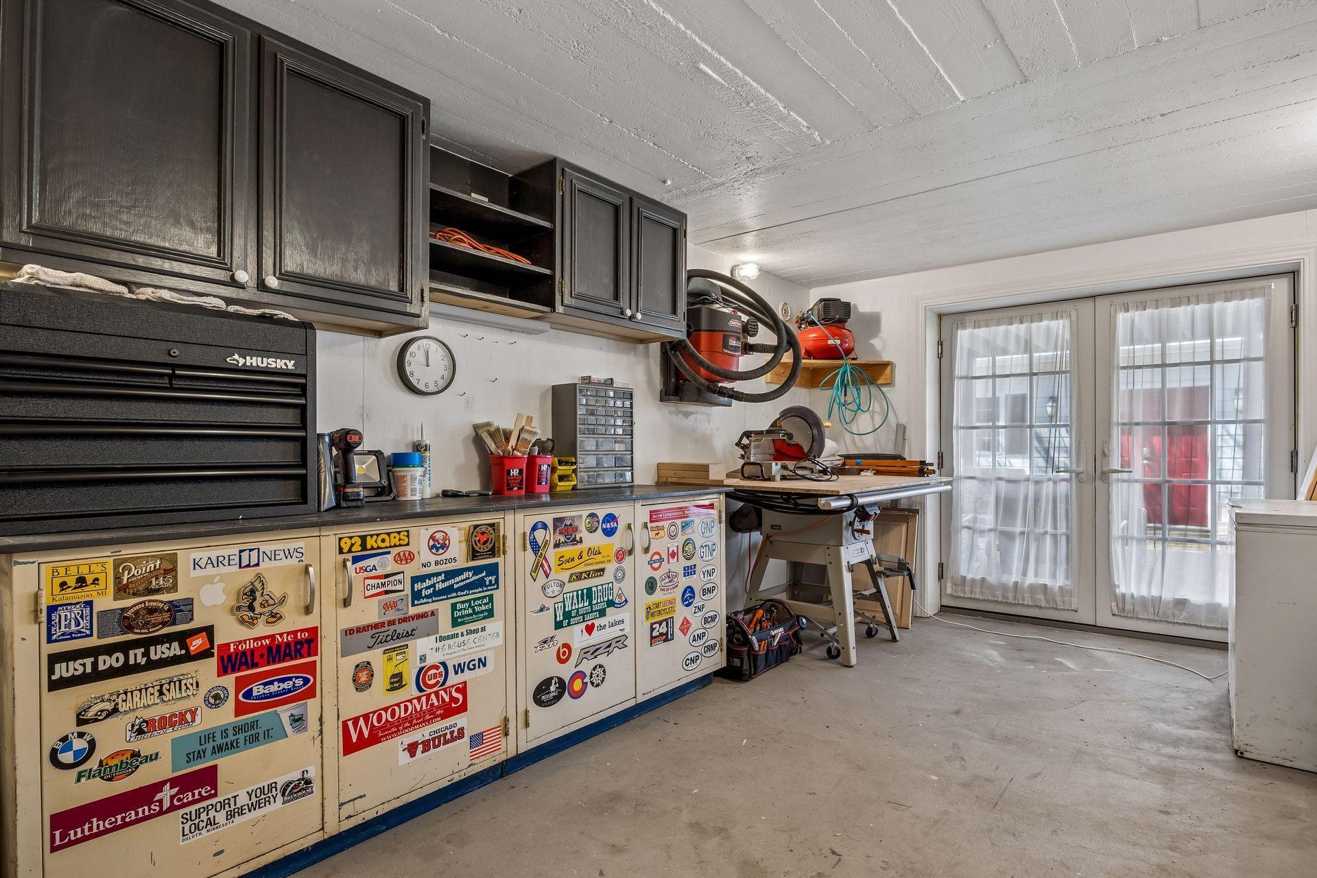 A terrific workshop with access to the backyard