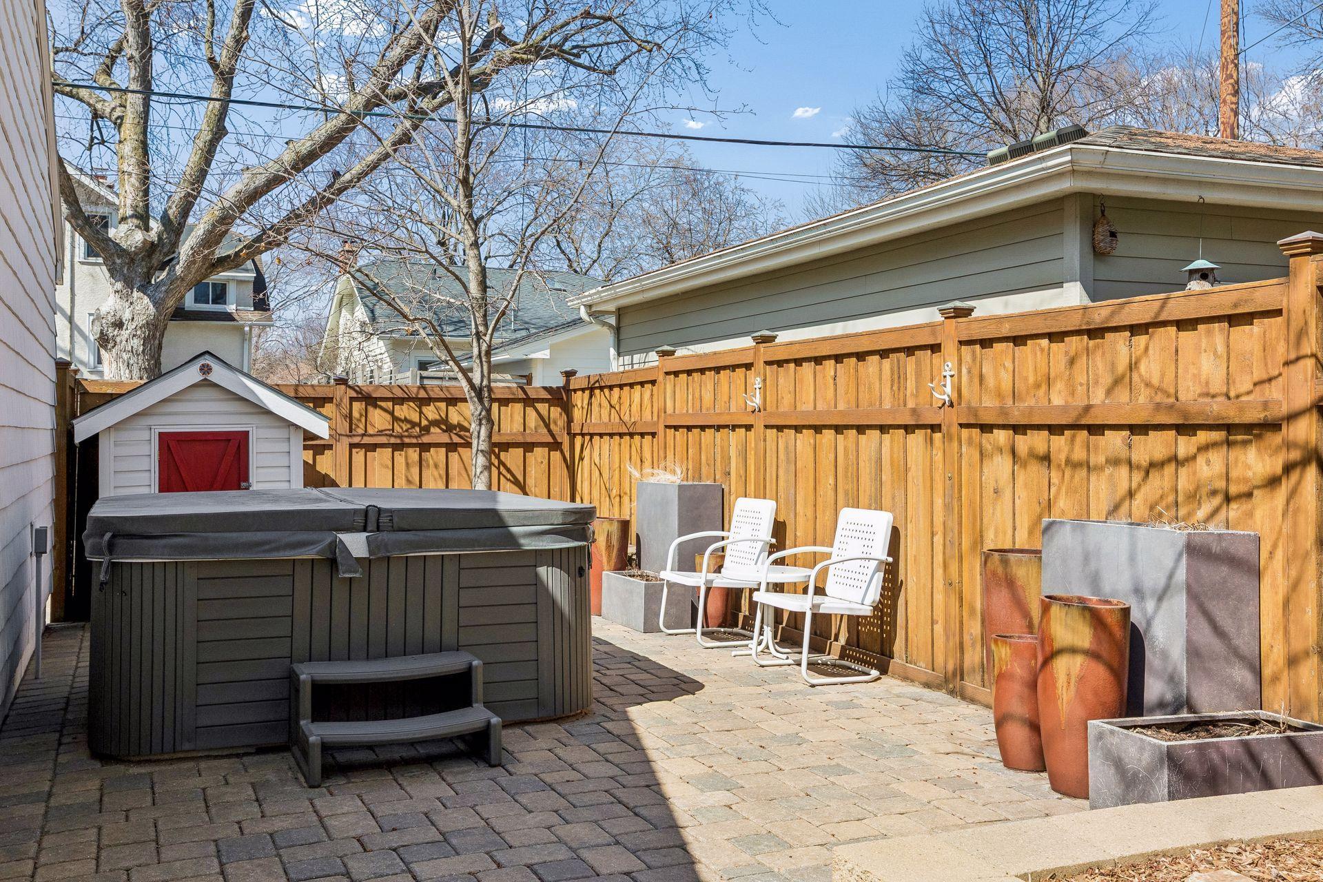 A 2nd paver patio with hot tub ready to go