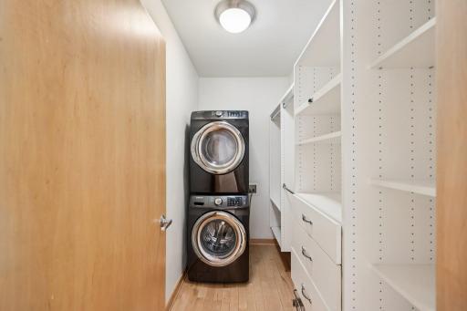 Primary bedroom closet + laundry
